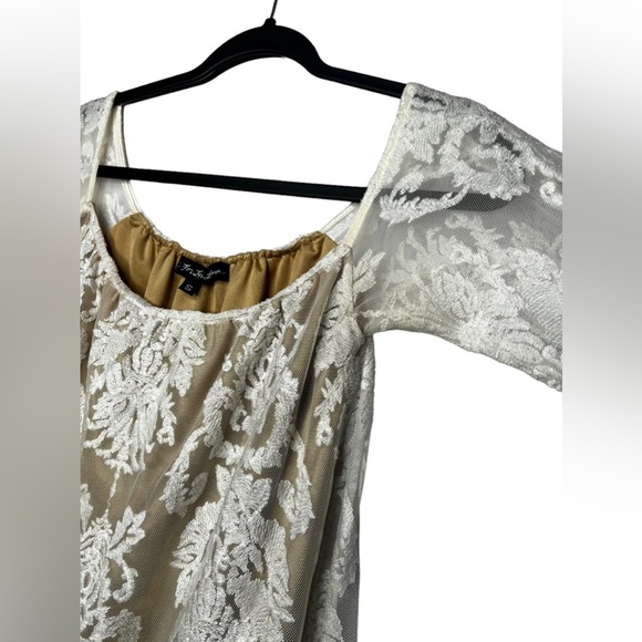 FOR LOVE & LEMONS San Marcos Off the Shoulder Ivory Lace Dress Boho Size Small - Picture 12 of 16